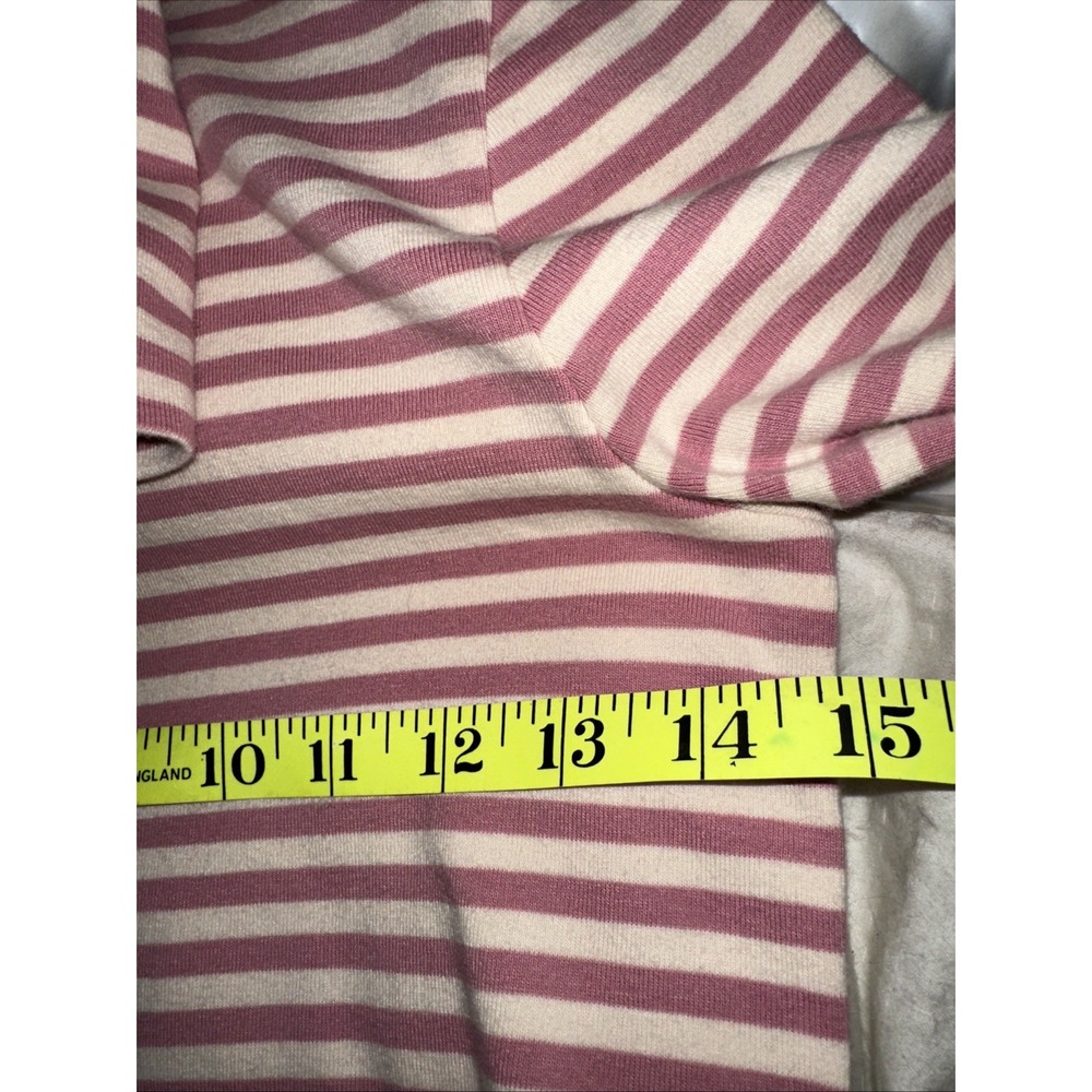 J.CREW Women's Striped Turtleneck T-Shirt Long Sleeve, 100% Cotton, Medium Pink - Picture 6 of 10